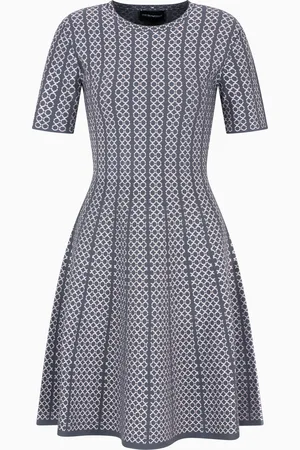 Emporio Armani Ausgestelltes Kleid aus Strick-Jersey in Jacquard-Stoff-Verarbeitung