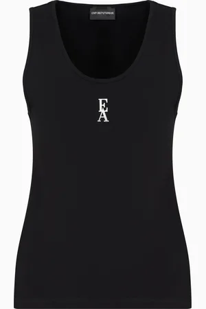 Emporio Armani Top aus Baumwollstretch-Jersey mit Logo