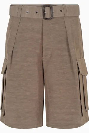 Emporio Armani Bermudashorts in Cargo-Optik aus Leinenmischgewebe