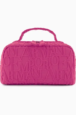 Emporio Armani ASV Beachwear Henkeltasche aus Stoff mit fettgedrucktem Logo in 3D-Optik