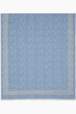 Emporio Armani Stola aus einer Modal-Mischung in Jacquard-Stoff-Verarbeitung mit abstraktem Fischgrat-Muster