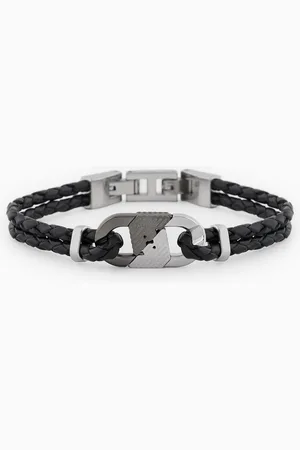 Emporio Armani Zweifarbiges Edelstahl-Armband mit Plakette