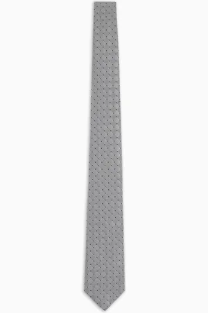 Emporio Armani Krawatte aus reiner Seide mit kleinem Punktemuster in Jacquard-Stoff-Verarbeitung