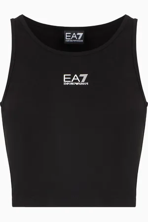 EA7 Logo Series Top aus Baumwollstretch
