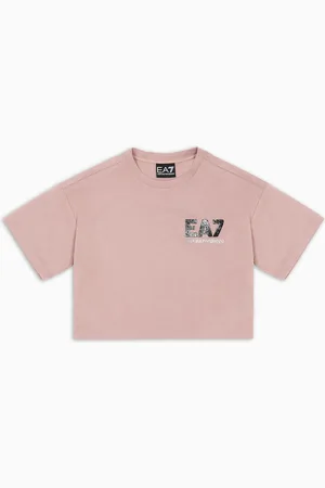 EA7 Iridescent Girl-T-Shirt aus Baumwoll-Jersey
