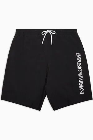Emporio Armani Bade-Bermudashorts mit vertikaler Logo-Stickerei
