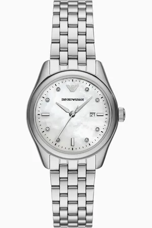 Emporio Armani Dreizeigeruhr aus Edelstahl mit Datumsanzeige