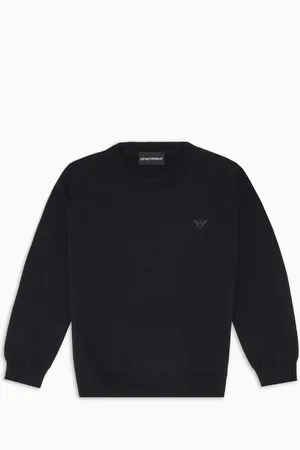 Emporio Armani Pullover aus Wollgemisch mit kleiner Adler-Stickerei