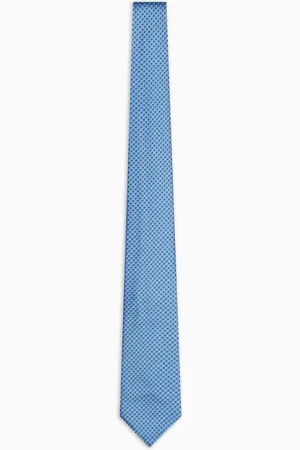 Emporio Armani Krawatte aus reiner Seide mit kleinem Jacquard-Motiv