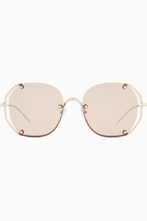Emporio Armani Sonnenbrille mit unregelmäßig geformter Fassung für Damen