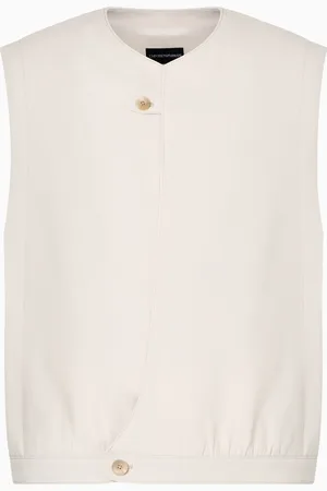 Emporio Armani Weste aus Ziegenveloursleder