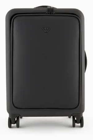 Emporio Armani Kabinentrolley aus ABS mit Saffiano-Detail und Adler-Plakette