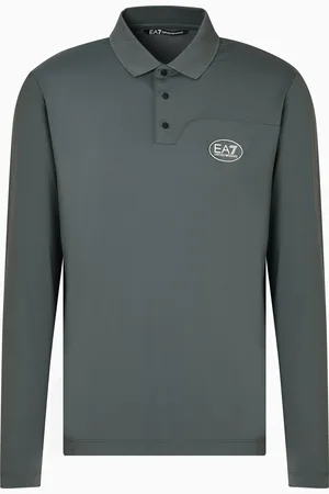 EA7 Golf Pro Langarm-Poloshirt aus VENTUS7-Funktionsgewebe