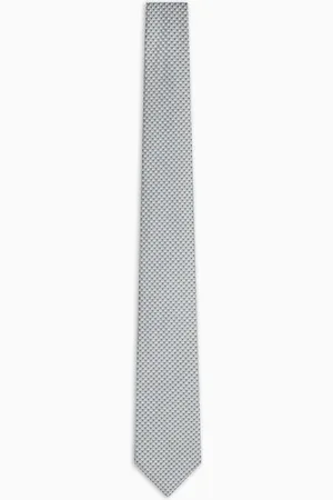Emporio Armani Krawatte aus reiner Seide mit optischem Jacquard-Muster