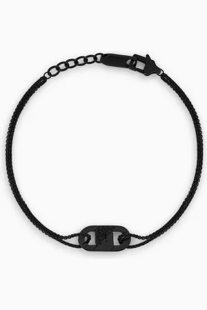 Emporio Armani Armband mit Plakette und schwarzen Kristallen