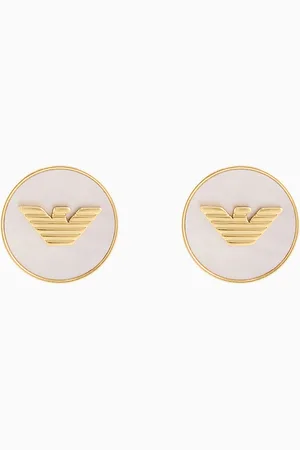 Emporio Armani Ohrstecker aus goldfarbenem Messing