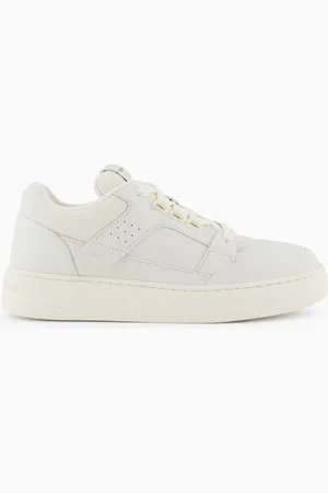 Emporio Armani Sneaker aus Leder und Mesh mit kontrastierenden Details