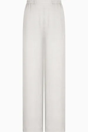 Emporio Armani Hose mit elastischem Bund, gefertigt aus fließendem Canneté-Gewebe