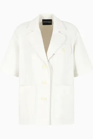 Emporio Armani Jacke im Safari-Stil aus Wollmischgewebe mit Mikro-Bouclé-Effekt
