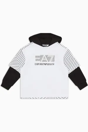 EA7 Visibility Sweatshirt mit Kapuze aus Baumwolle