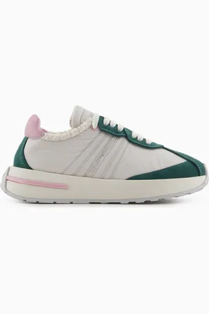 Emporio Armani Sneaker aus Nylon mit Details aus Veloursleder