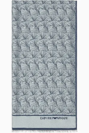 Emporio Armani Stola mit durchgehendem Ginkgo-Muster in Jacquard-Stoff-Verarbeitung