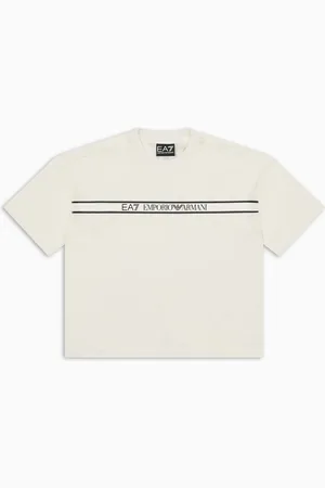 EA7 Logo Series Boy T-Shirt mit Rundhalsausschnitt aus Baumwolle