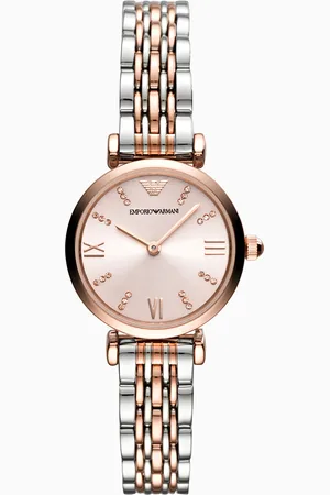 Emporio Armani Damen-Zweizeigeruhr aus Edelstahl