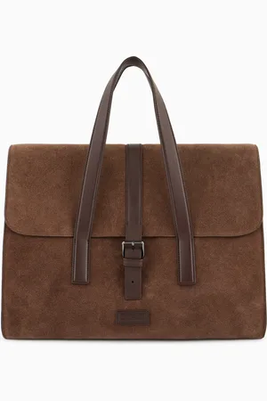 Emporio Armani Handtasche aus Veloursleder mit Schnalle und Schultergurt