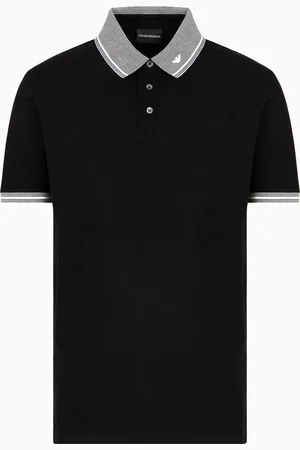 Emporio Armani Poloshirt in Pikee mit abgesetzter Kante am Kragen
