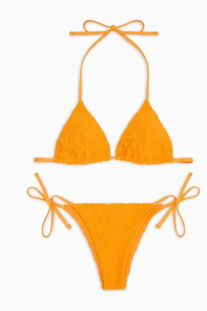 Emporio Armani ASV Gepolsterter Triangel-Bikini aus recyceltem Jacquard-Stoff mit fettgedrucktem Allover-3D-Logo