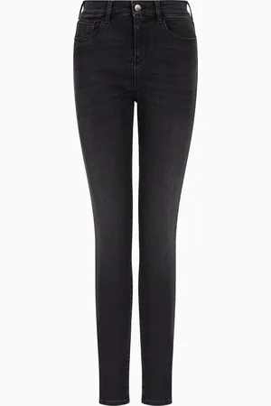 Emporio Armani Jeans J20 mit hohem Bund und sehr schmalem Bein aus Stone-Washed-Denim