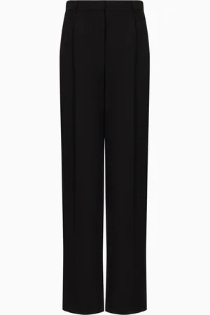 Emporio Armani Hose mit Bundfalten aus Grain-de-Poudre-Wolle