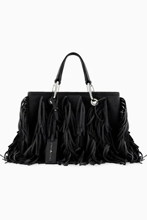Emporio Armani MyEA kleiner Shopper mit Fransen im Veloursleder-Look
