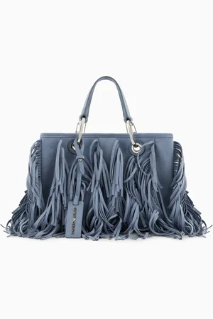 Emporio Armani MyEA kleiner Shopper mit Fransen im Veloursleder-Look