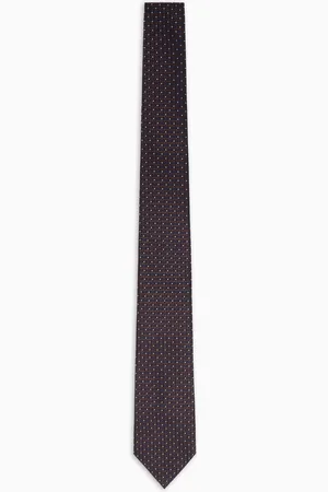 Emporio Armani Krawatte aus reiner Seide mit kleinem Majolika-Muster in Jacquard-Stoff-Verarbeitung