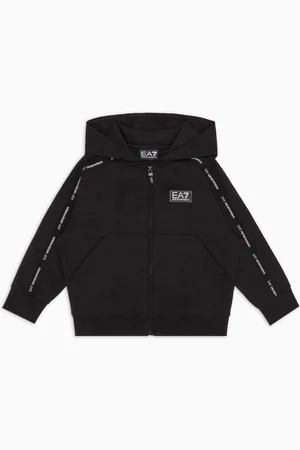 EA7 Logo Series Boy Sweatshirt mit Kapuze aus Baumwolle