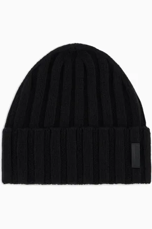 Emporio Armani Rippstrick-Mütze aus reinem Kaschmir