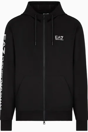 EA7 Logo Series Sweatshirt aus Baumwolle mit Kapuze