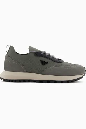 Emporio Armani Strick-Sneaker mit Details aus Wildleder
