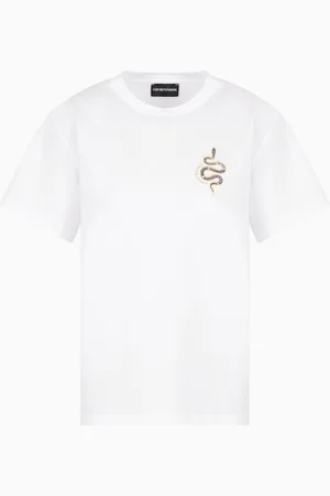 Emporio Armani ASV T-Shirt aus merzerisiertem Jersey mit Print zum Mondneujahr