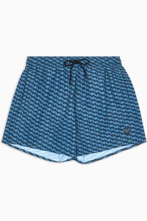 Emporio Armani ASV Badeshorts aus Recyclinggewebe mit kleinem Adler