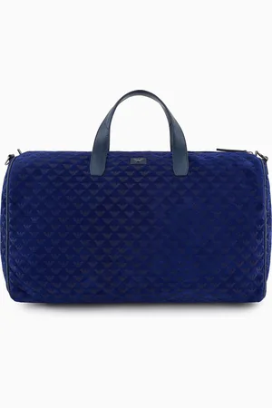 Emporio Armani Große Tasche aus Veloursleder mit durchgehender Adler-Prägung