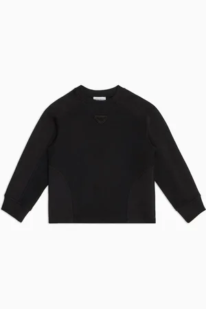 Emporio Armani ASV Sweatshirt mit Rundhalsausschnitt, gefertigt aus Jersey-Pikee mit gesticktem Logo
