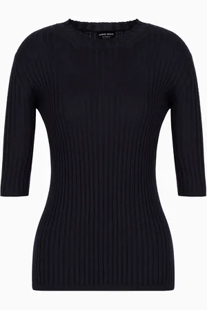 Giorgio Armani Pullover mit Rundhalsausschnitt aus reinem Kaschmir in Rippenstrick
