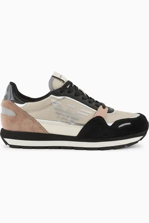 Emporio Armani Sneaker aus Veloursleder mit Nylon- und Reflex-Details