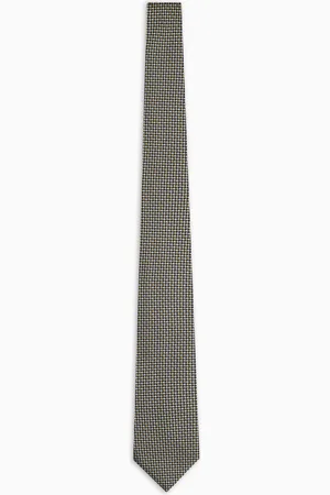 Emporio Armani Krawatte aus reiner Seide mit optischem Jacquard-Muster