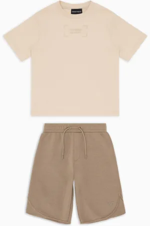 Emporio Armani Set mit T-Shirt und Bermudashorts mit Logostickerei