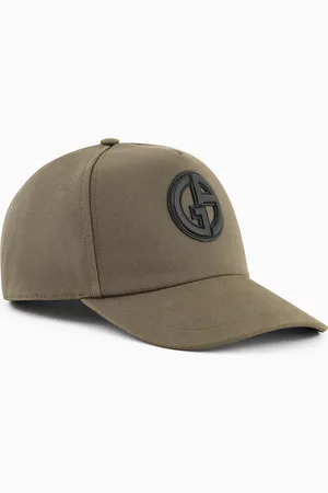 Giorgio Armani Baseballcap aus Leder mit Logostreifen