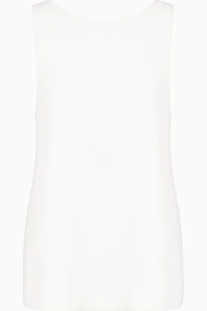 Emporio Armani Top mit Stoffbahn hinten, aus fließendem Krepp